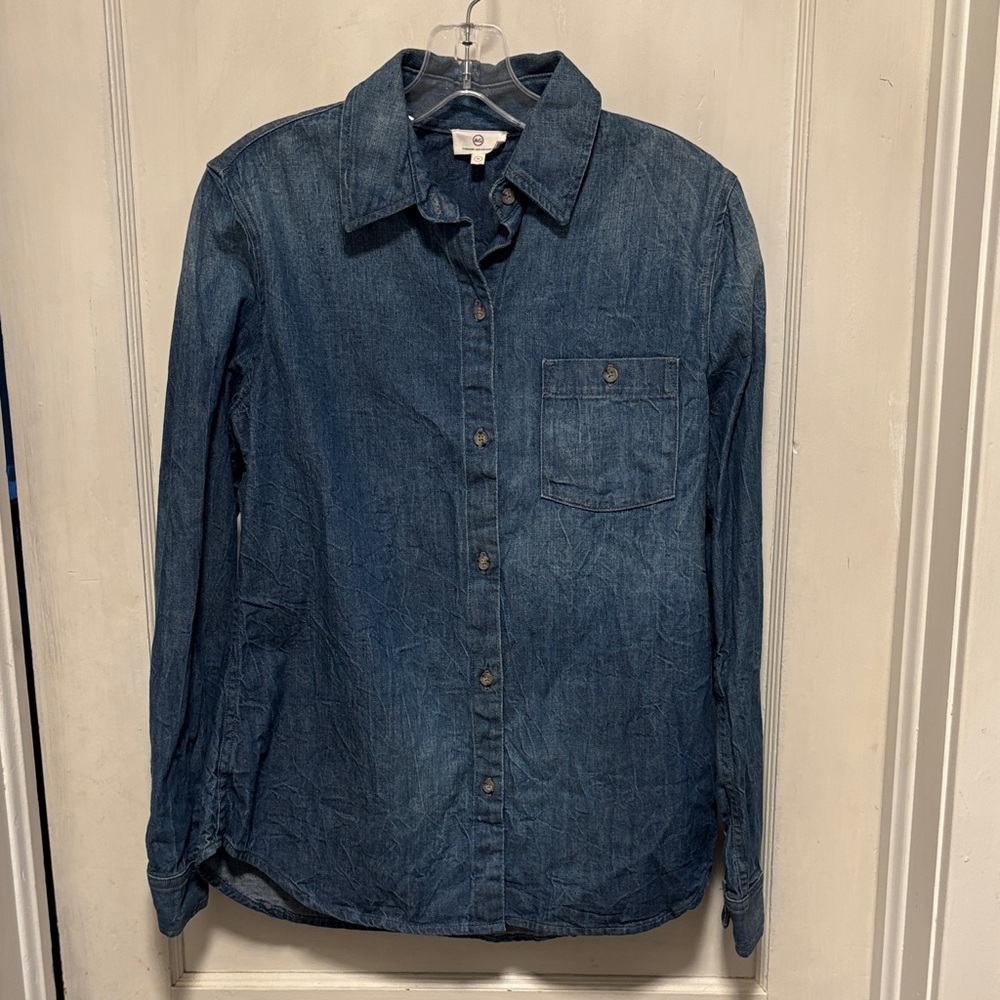 AG Adriano Goldschmied Men's Blue Denim Shirt Medium New Without Tags